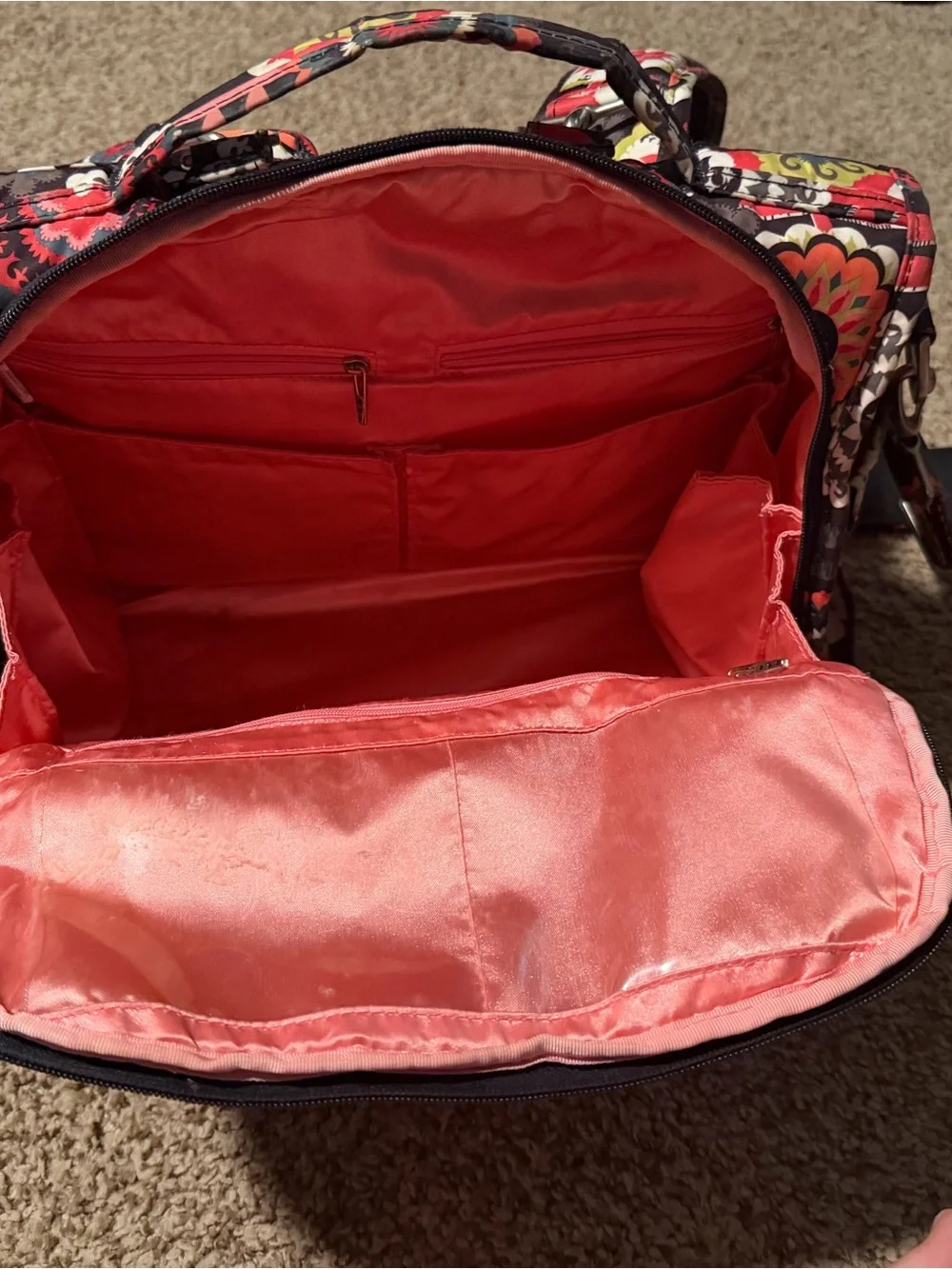 Ju-Ju-Be Floral Pattern Pink & Blue Diaper Bag